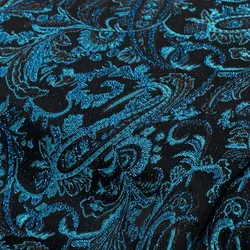 Jacquard "Royal Paisley", türkis/schwarz
