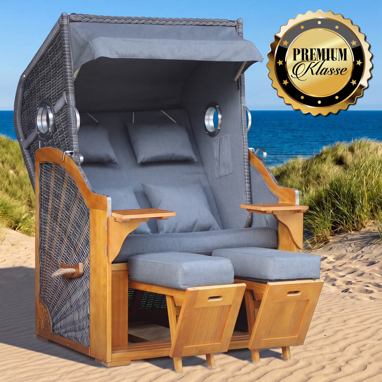 Brast Strandkorb OCEAN VIEW Prestige grau