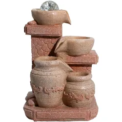 Tabletop Water Feature -19x14x27cm - Cascading Pots Meditarian Style