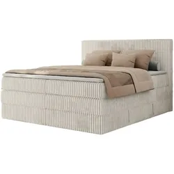 Boxspringbett mit Bettkasten  ¦ beige ¦ Maße (cm): B: 186 H: 119