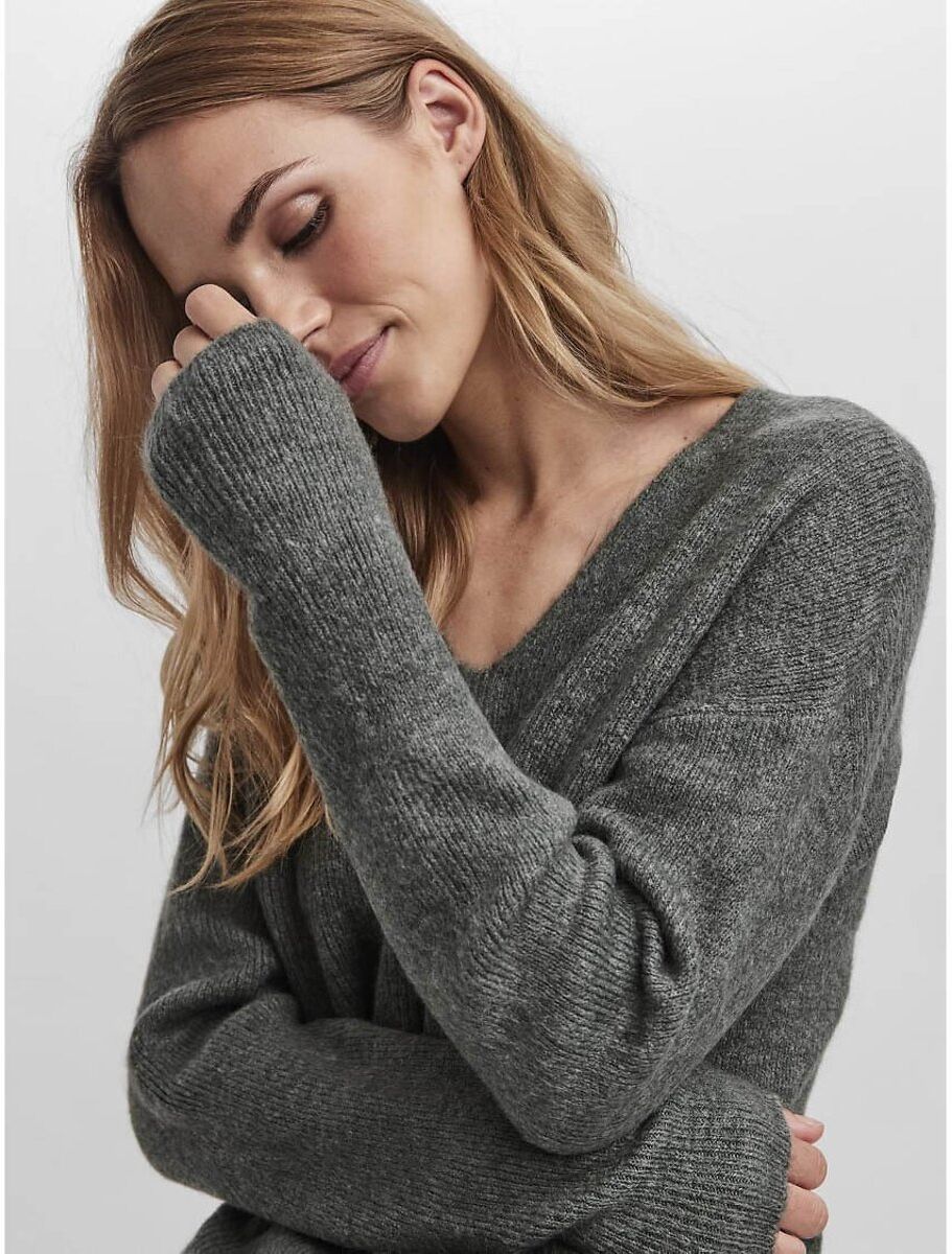VERO MODA Pull col V en maille mousseuse
