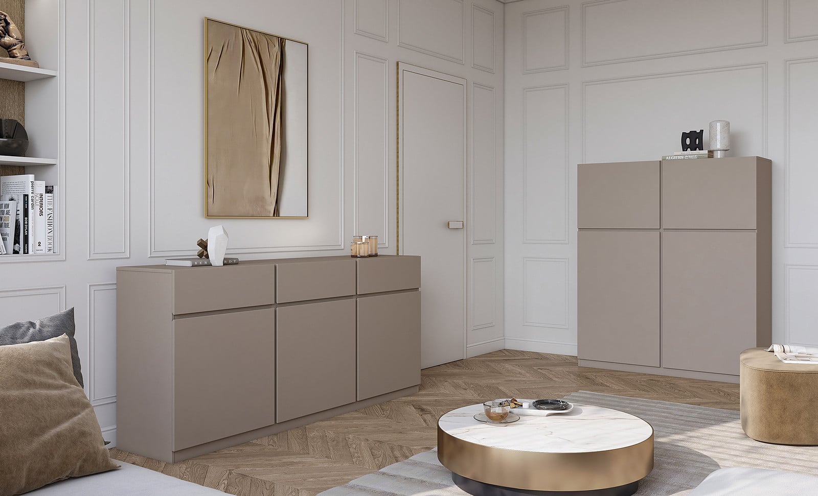home24 Dressoir modern bruin/beige Breedte: 180 cm