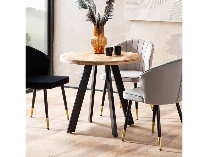 Table massive Bidine Ø 80cm Marron