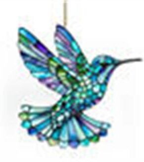 Inspire Select Cute Acrylic Bird & Flower Hanging Pendant 2D Flat Cartoon Ornament For Car, Window & Gift Decor 2