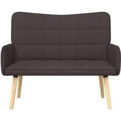 vidaXL, Sofa + Bettsofa, 2-Sitzer Sofa Dunkelbraun 115 x 61 x 87 cm Stoff (2-Sitzer)