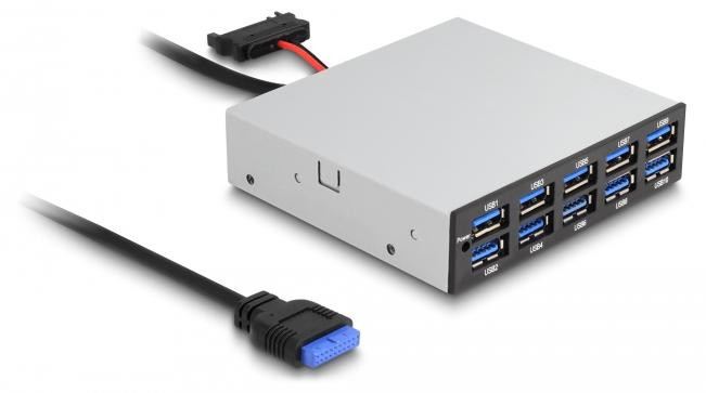 Delock 3,5-inch USB 5 Gbps frontpaneel met 10 x USB Type-A poorten