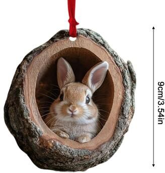 Multisell Products Hub Cute Christmas Acrylic Pendant, Animal Wildlife Ornaments, Raccoon Owl Squirrel Hedgehog Bunny Bird Decorations c