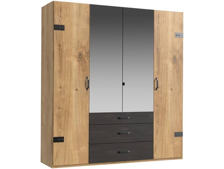 Kleiderschrank Demian Eiche Dekor Holzwerkstoff B 200 cm - Kleiderschrank