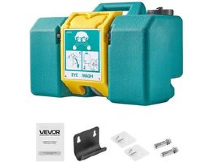 VEVOR Augenspülstation 30 L, OSHA-zugelassene Augendusche zur Wandmontage/auf ebener Fläche, Notfall-Augenspüleinheit mit 2 Düsen, Augenreinigungsgerät für Schulen, Labore, Fabriken, Grün