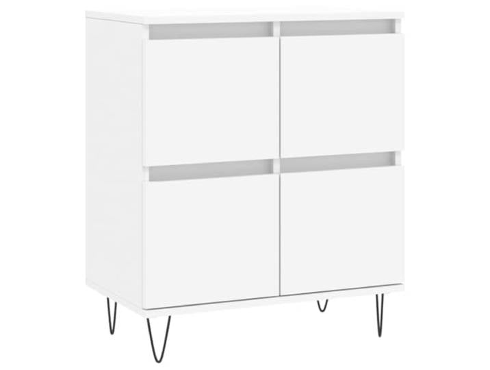 KGFHERENB Sideboard Weiß 60x35x70 cm Kommode mit Eisenbeinen Holzwerkstoff Kompakter Schrank für Wohnzimmer und Flur, stabile Metallbeine, pflegeleichte Oberfläche mit Platz für Dekoration.