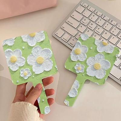 Uplift Picks Flower Handheld Makeup Mirror Portable Tabletop Vanity Mirror For Women 02