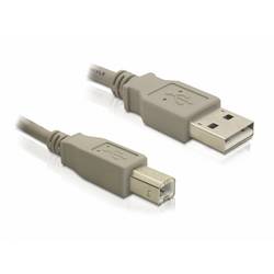Delock USB-Kabel USB 2.0 USB-A Stecker, USB-B Stecker 3.00 m Grau 82216