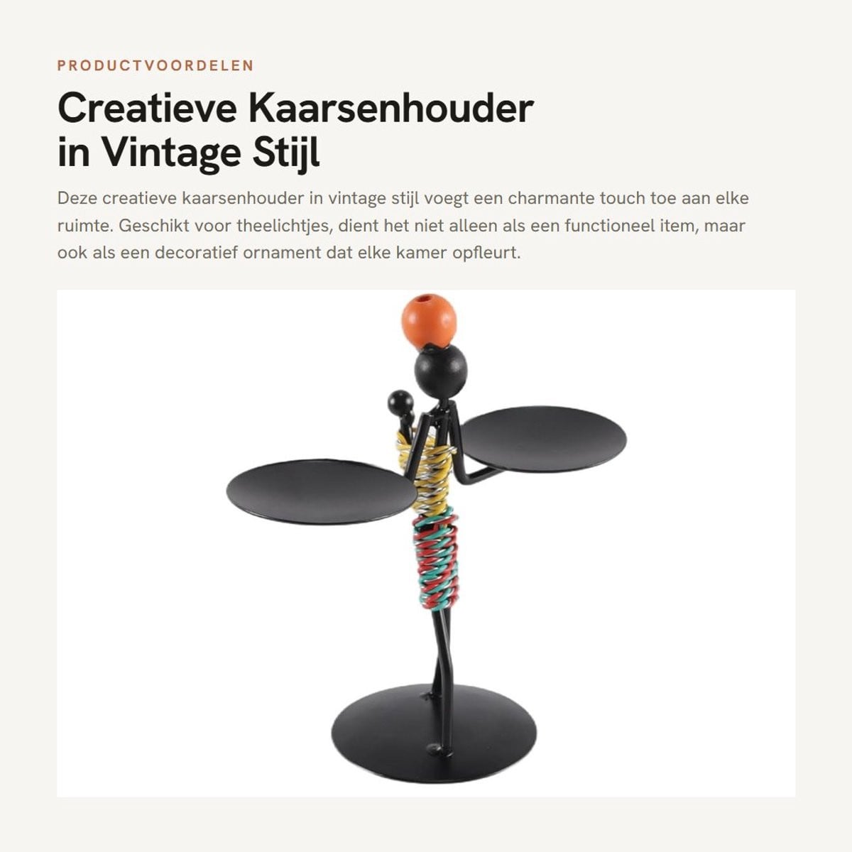Dailygoods Vintage Kaarsenhouder - Metalen Theelichthouder voor Decoratie
