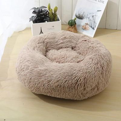Uplifted Goods Premium Round Long Plush Pet Sanctuary khaki l