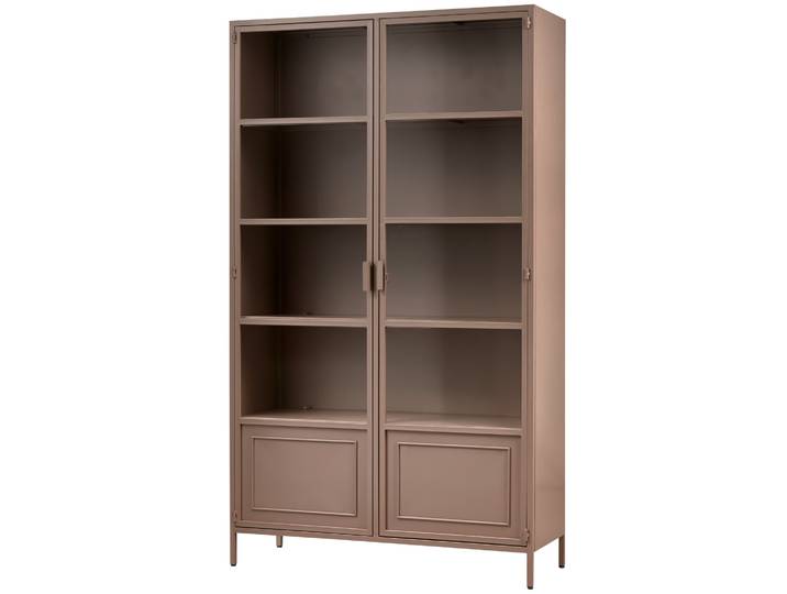 Ronja vitrinekast xl metaal military brown