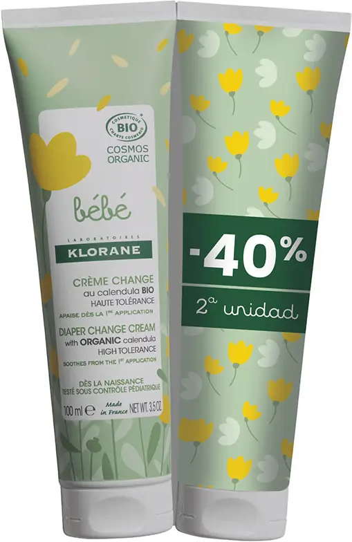 Klorane Bébé Bio Windelcreme Packung 2 x 100 ml