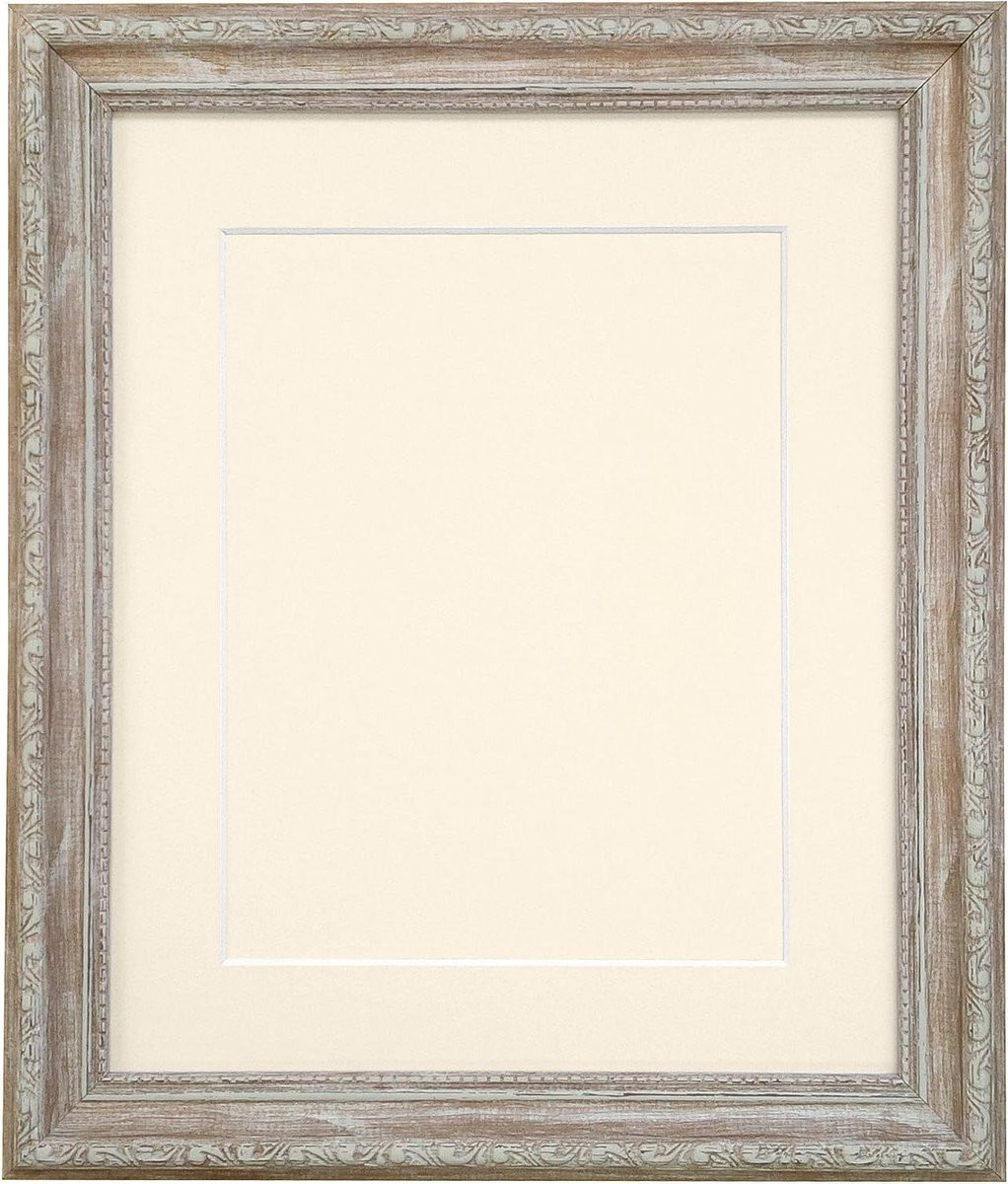 Houten Fotolijst in Shabby Chic Stijl - Ivoor - 40 x 50 cm
