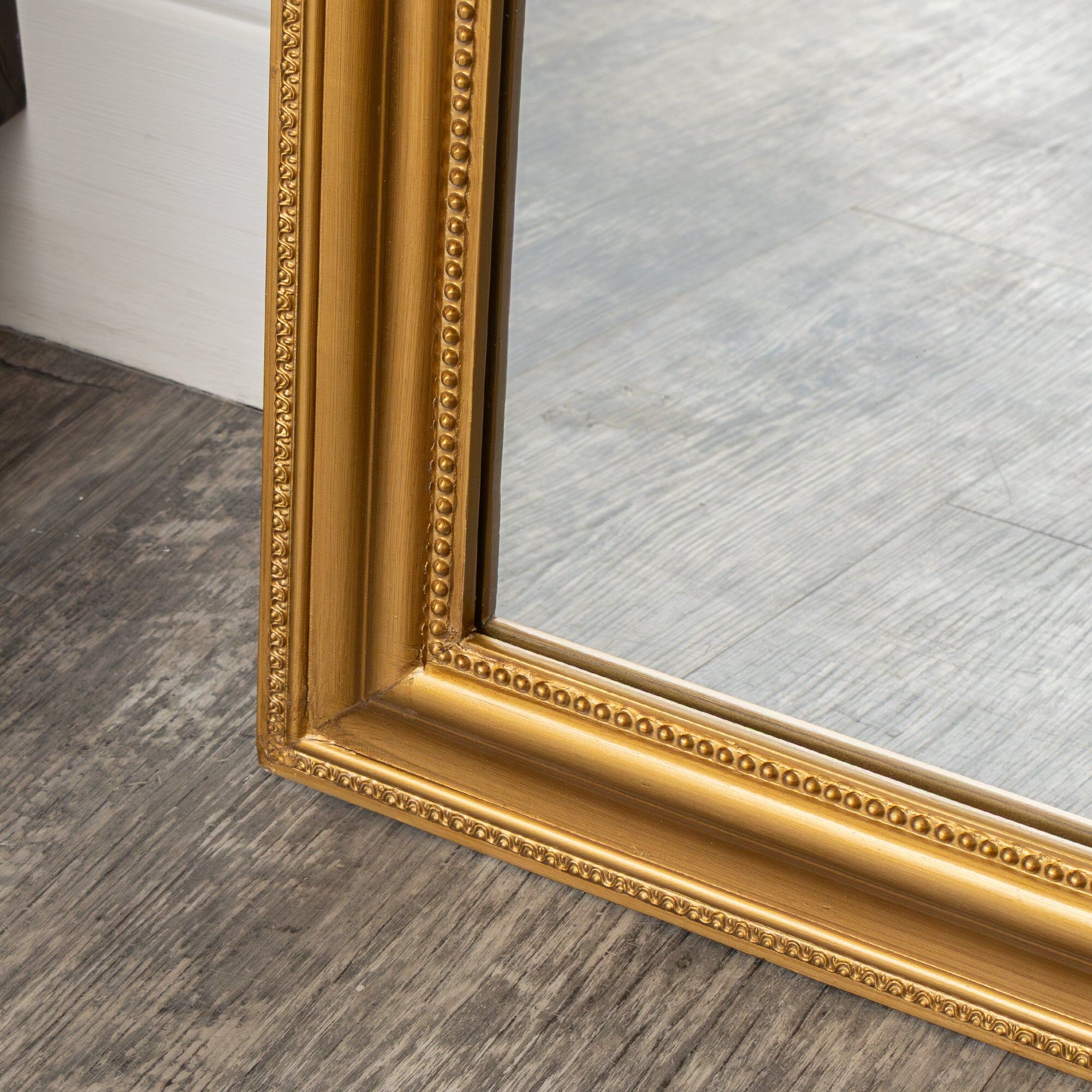 Full Length Antique Gold Leaner & Wall Mirror - 47cm x 142cm Glass, Metal, Wood