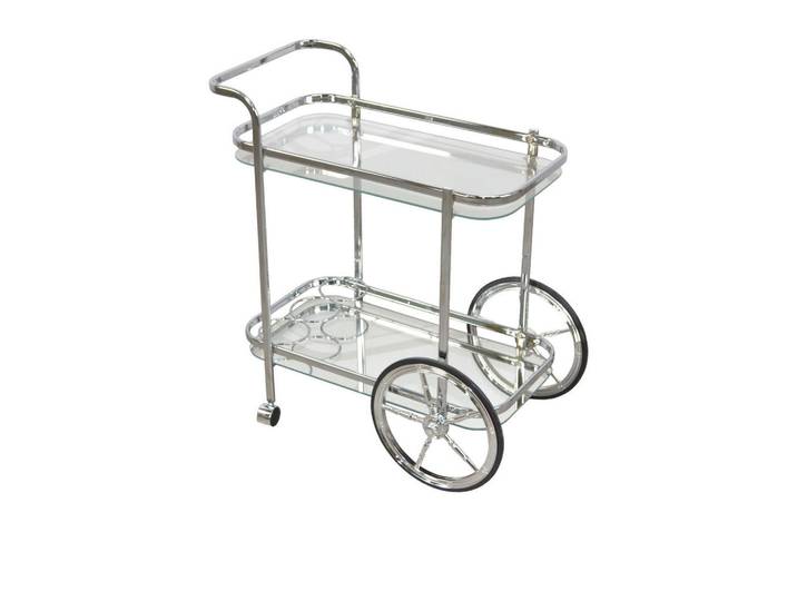 Mid.you Servierwagen, Chrom, Metall, Glas, Uni, 73x74x38 cm, Flaschenfach, Esszimmer, Barmöbel, Barwagen