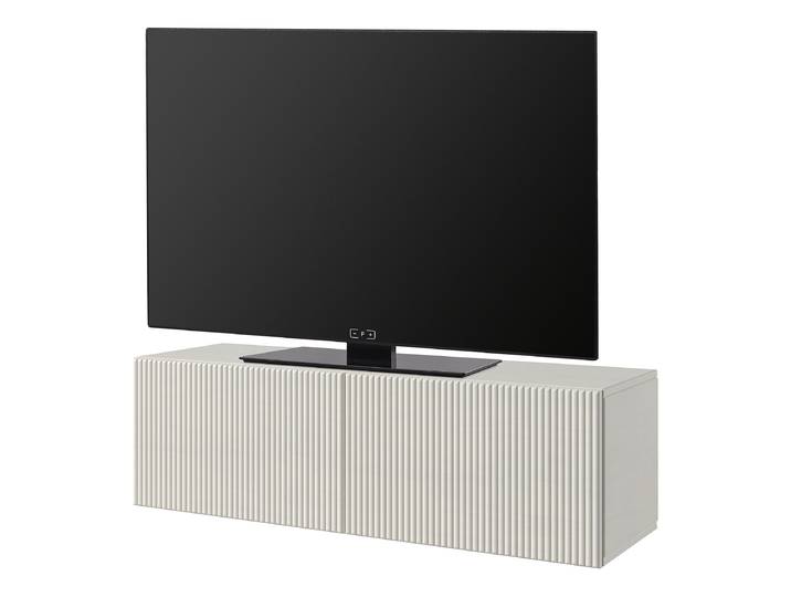 Massives Hänge-TV-Lowboard SKAO Massivholz Kiefer, lackiert Beige/Kaschmir 100cm