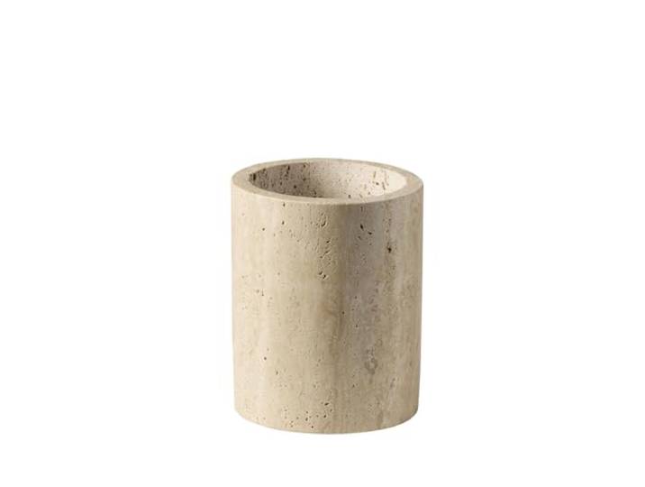 APS 11756 Besteckbehälter TRAVERTINE Travertin (Kalkstein), Ø 11 cm