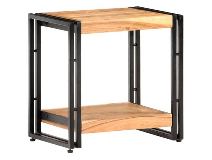 NKOPPFG Beistelltisch 40x30x40 cm aus Massivem Akazienholz mit Ablagefach Massivholz, Industriedesign, Stauraumfach, vielseitig nutzbar, natürliche Optik, handwerklich gefertigt