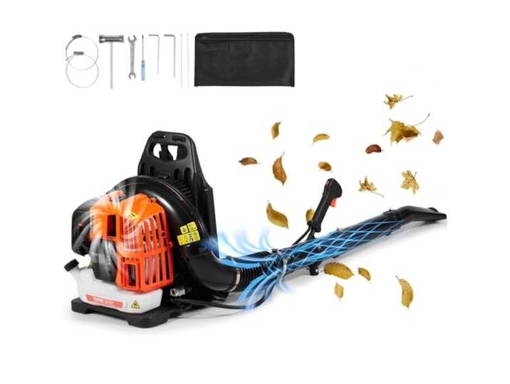 VEVOR Souffleur de Feuilles à Essence\, 52 CC\, souffleur de Neige à Dos 2 Temps\, avec réservoir de Carburant 1\,37 L\, Volume d'air 480 CFM pour Entretien de pelouse\, Nettoyage de Feuilles\, déneigement