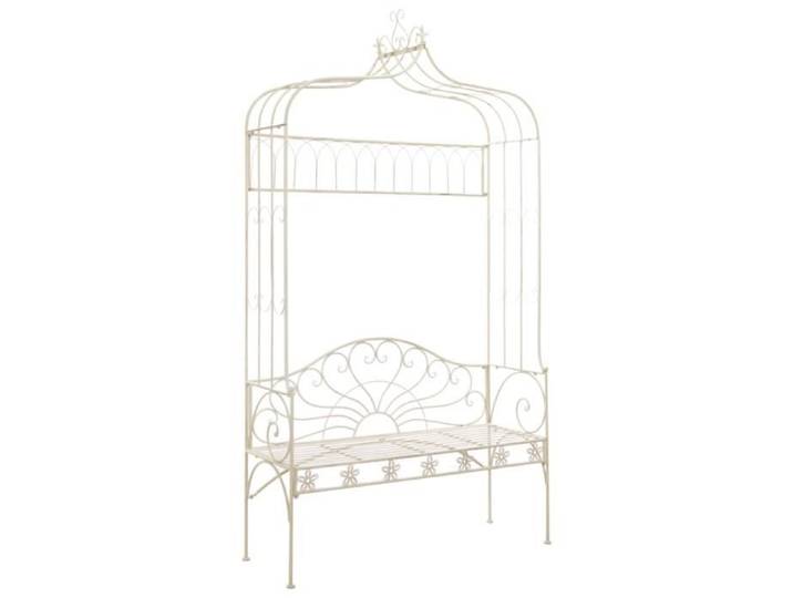 Banc de jardin - SALALIS - 122 cm - Fer blanc antique - 3 places - Extérieur