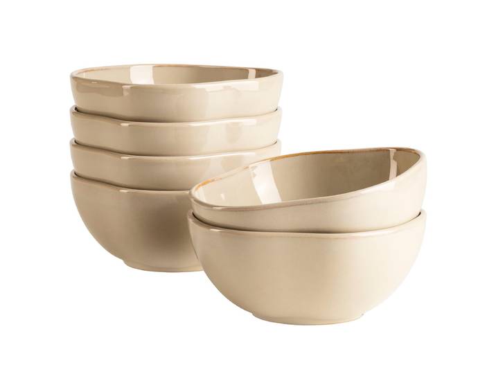 Schüssel Cordelia 6er-Set 39 x 16 x 25cm Beige/Himmelblau