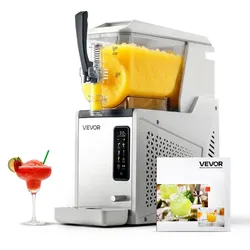 VEVOR Slush Maschine 1 x 3 L, Slusheis Eisbereiter 350 W (kein Eis nötig), Elektrische Margarita-Maschine mit Selbstreinigungsfunktion, Geeignet für Frozen Margaritas Frappés Milchshakes Shakes