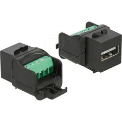 DELOCK 86386 - Keystone USB2.0 A Buchse > Terminalblock schwarz