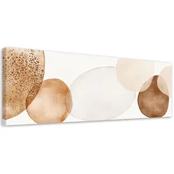 LEINWANDBILD Kreise Aquarell Abstrakt Lofts Beige 90x30cm
