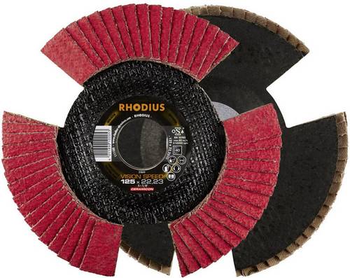 Rhodius 210654 VISION SPEED Fächerschleifscheibe Durchmesser 115mm Bohrungs-Ø 22.23mm Körnung (num) 80 Edelstahl 1St.