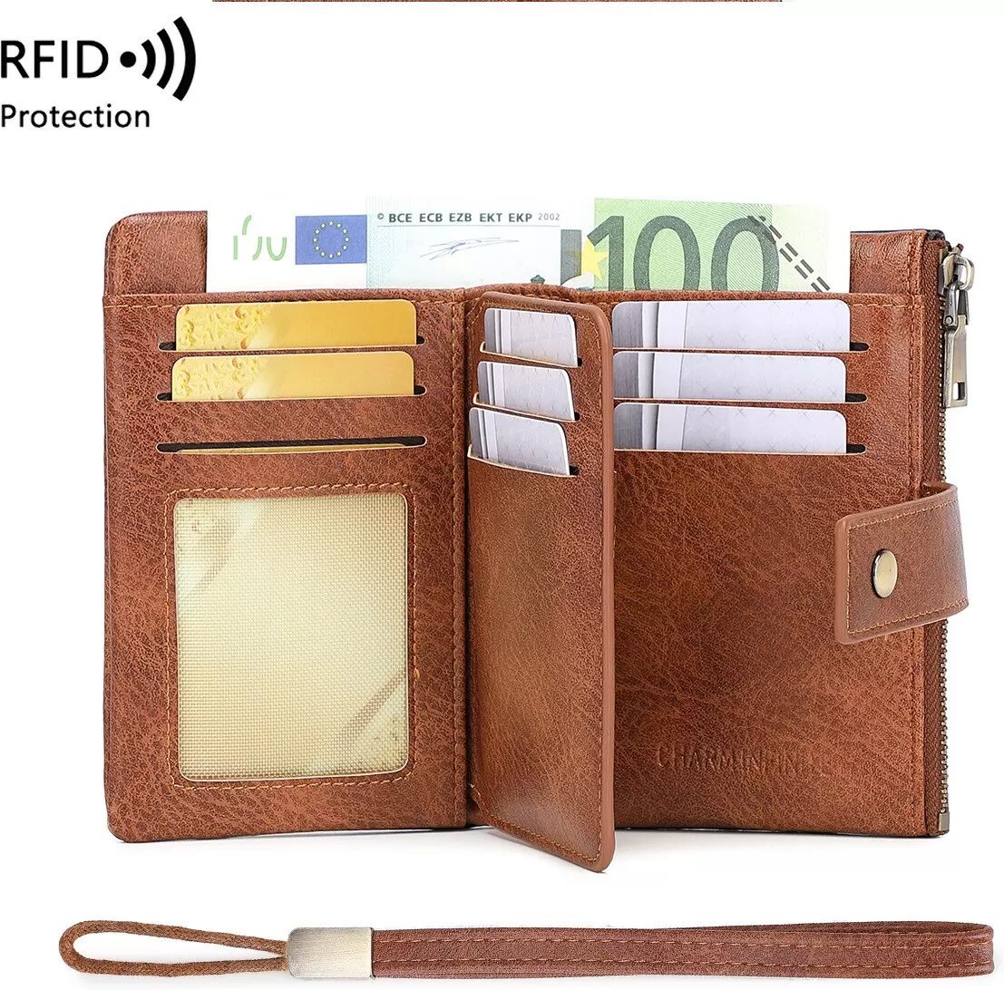 INF RFID-Schutz Damen Tri-Fold Geldbörse Weiß