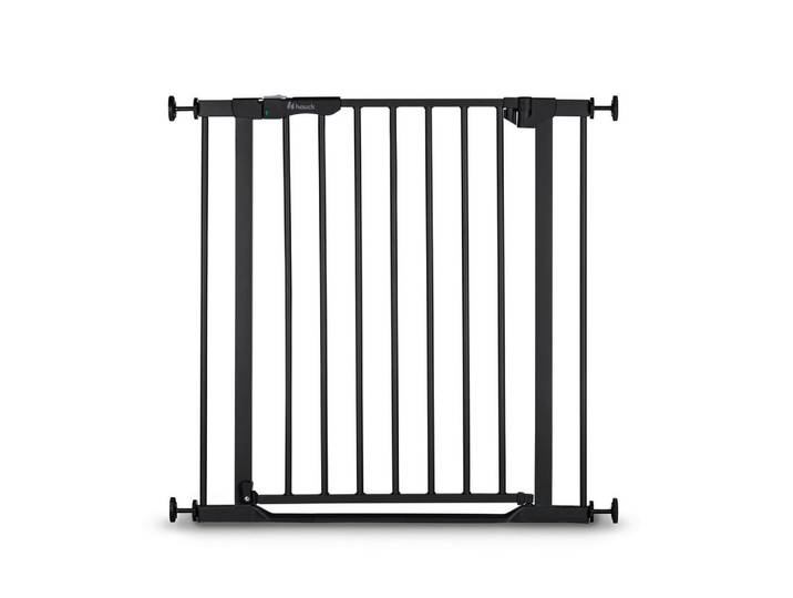 Hauck Türschutzgitter Clear Step Autoclose 2, Schwarz, Metall, Kunststoff, 75 - 80 cmx77 cm, Verlängerung erhältlich, Babysicherheit, Treppenschutzgitter