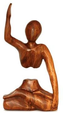 G6 Collection "12"" Wooden Handmade Abstract Sculpture Handcrafted Art Hand Up Statue Home Decor Decorative Figurine Accent Decoration"