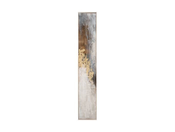 Handgemaltes Bild „Abstrakte Farbkomposition mit Gold“ 27 x 152 cm Silber, Schwarz Crea Collection