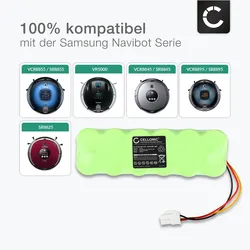 Cellonic Akku für Samsung Navibot VCR8750 / SR8750, VCR8896 / SR8896, VCR8840 /, Staubsauger Roboter Zubehör, Grün