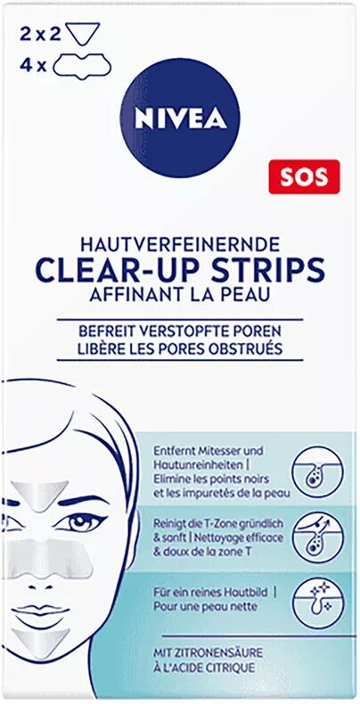 Nivea - Visage Clear Up Strips, Nose + Face, 6 Stück