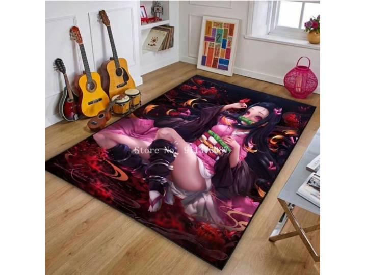 Tapis de sol imprimé 3D Demon Slayer - DSN-9864 - Taille:150x200cm - Moderne - Synthétique
