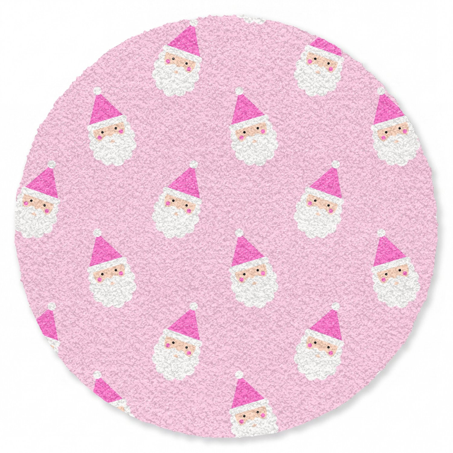 MuchoWow Ronde Deurmat Kerstman - Roze Pastel - Diameter: 90 cm