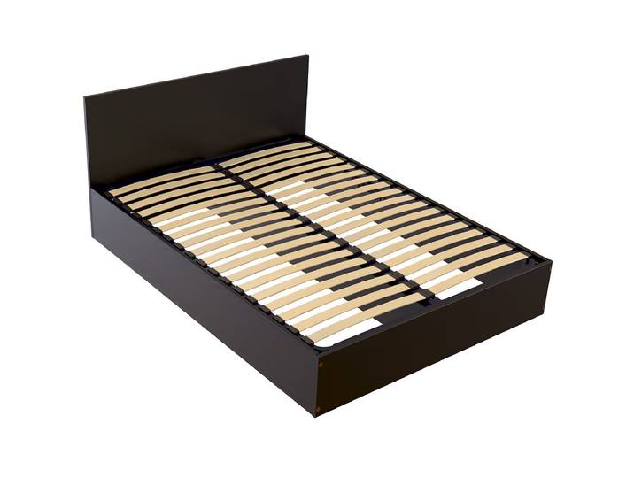 Lit coffre 2 places en bois avec tête de lit - 140x190 140x190 Noir
