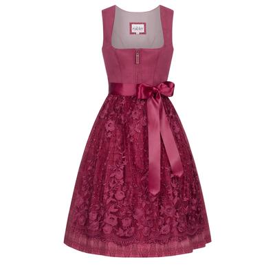 Dirndl NÜBLER "Dirndl midi Gundi", Damen, Gr. 36, EURO, lila (beere), Obermaterial: 100% Polyester PES., Kleider