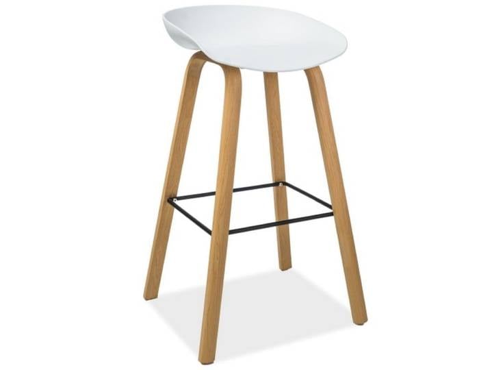 Tabouret de bar aspect chêne blanc