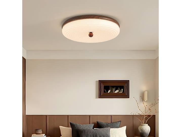 Style crème Led chambre plafonniers minimaliste balcon vestiaire rétro plafonnier moderne maison décoration intérieure lampes d'éclairage