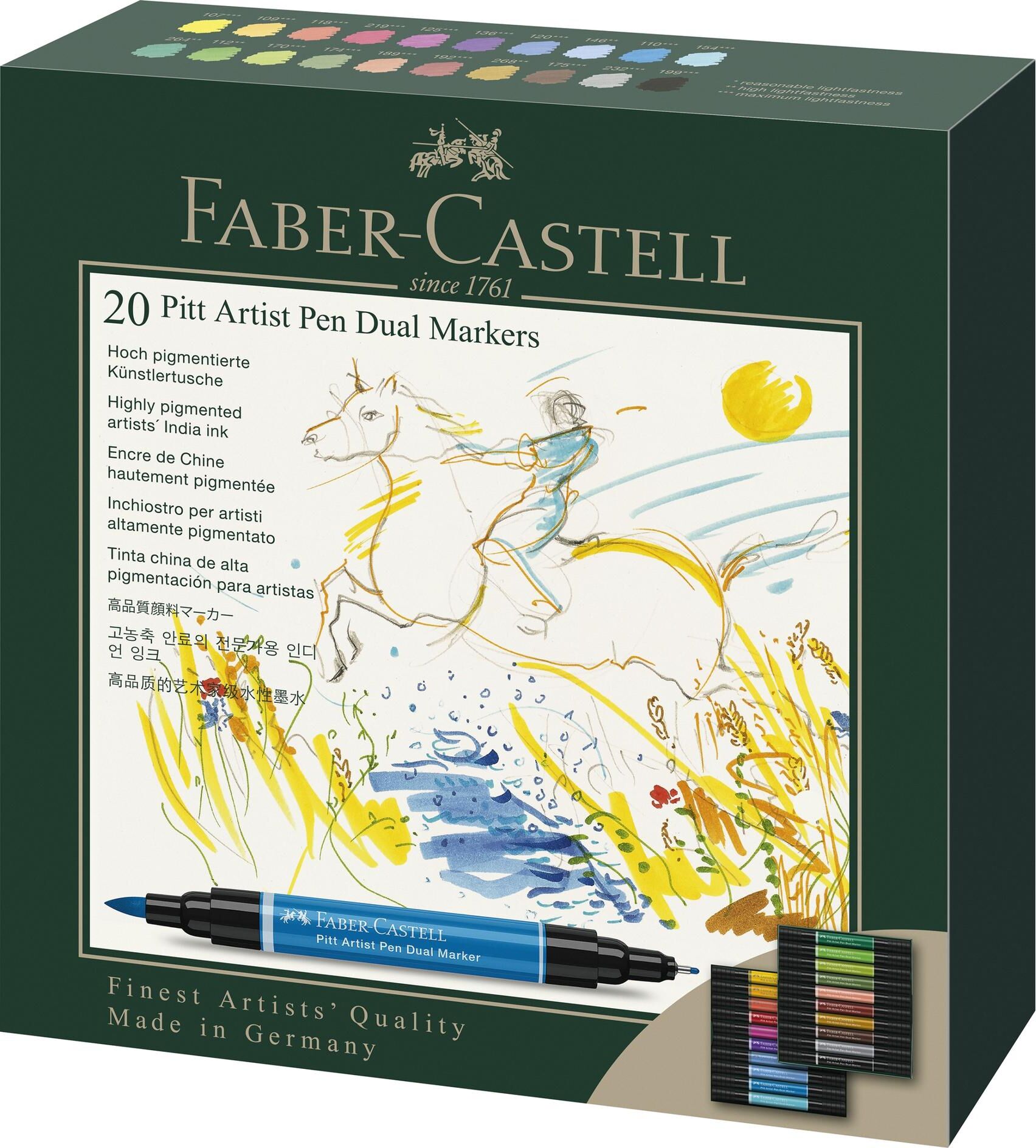 Filzstift FABER-CASTELL "Pitt Arti", bunt, Kunstfaser, Stifte, Filzstift bunt Einheitsgröße