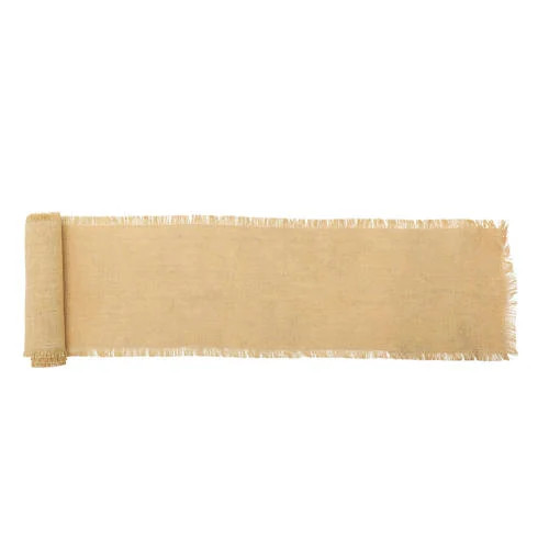 Bloomingville tafelloper Janavi in beige en geel van jute