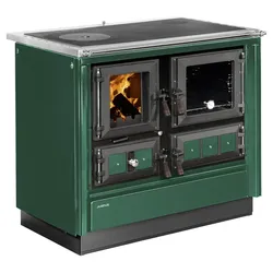 Justus  Festbrennstoffherd  Rustico-90  2.0  Grün  Backfach  rechts  7kW