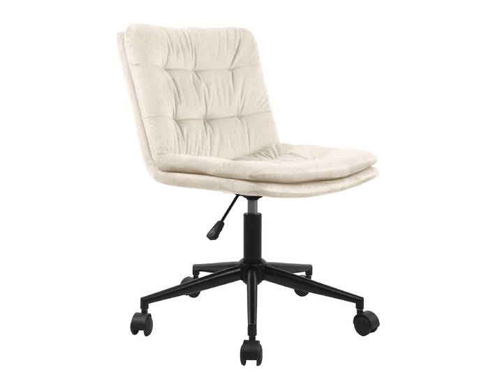 Bürodrehstuhl KATINKA 42 x 83 x 45cm Samt Henja: Creme Weiß