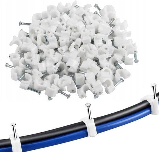 Famanu kabelclips voor kabelbeheer - kabelhouders met nagel voor wanden en deurkozijnen